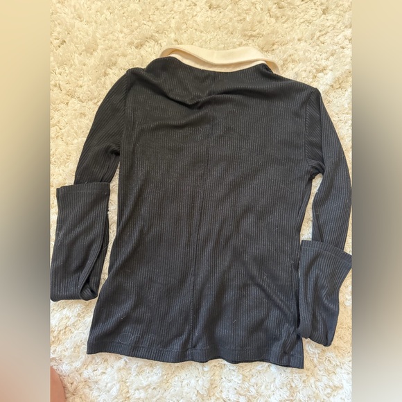 Rag & Bone Women's Black and White Knit Polo - Picture 7 of 8